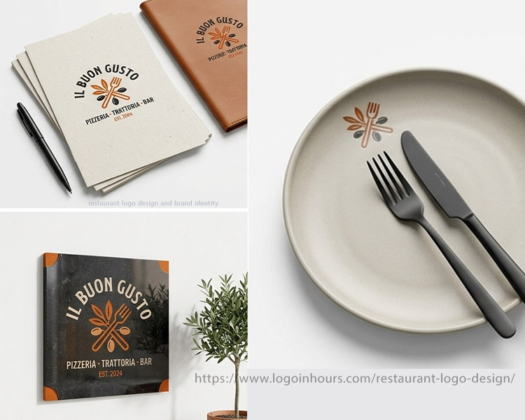restaurant logo design and brand identity